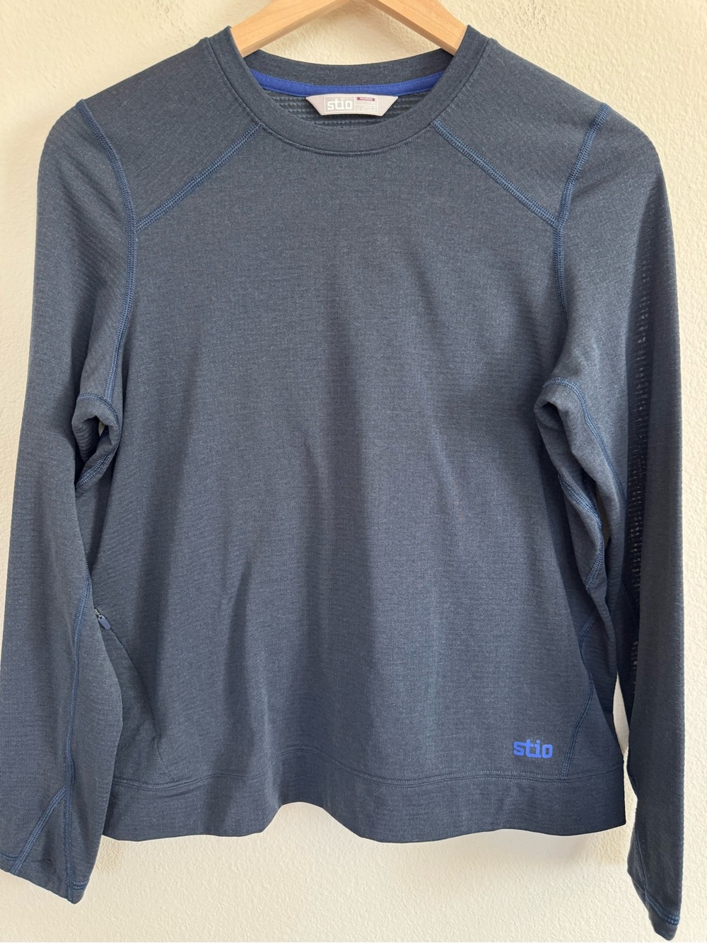 Stio Women's Polartec Power Grid Crew Pullover Blue Gorpcore Fleece Top M